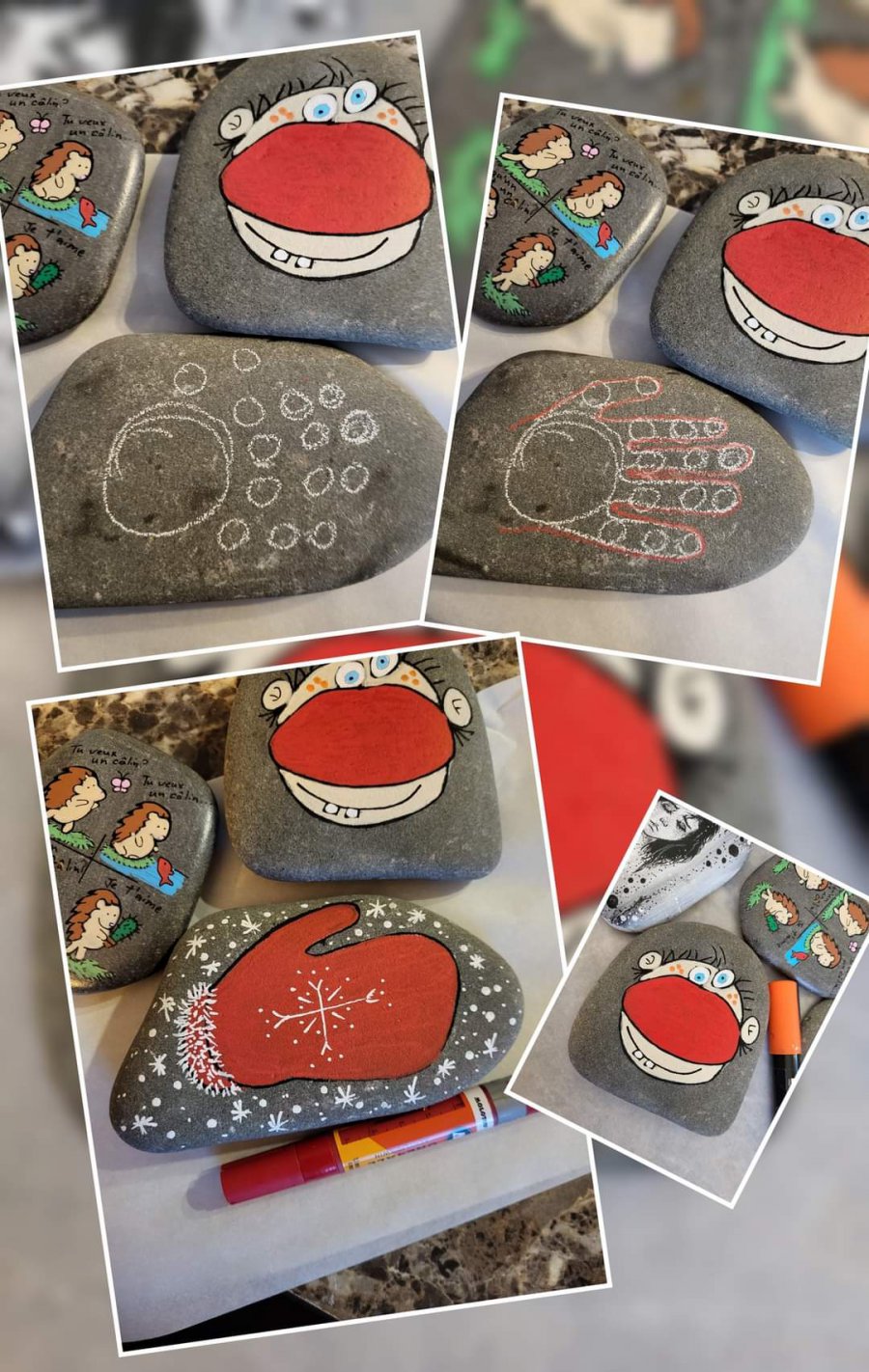 Fun tutorial for Christmas Rock Painting