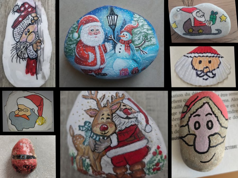 Santa Painted Rocks