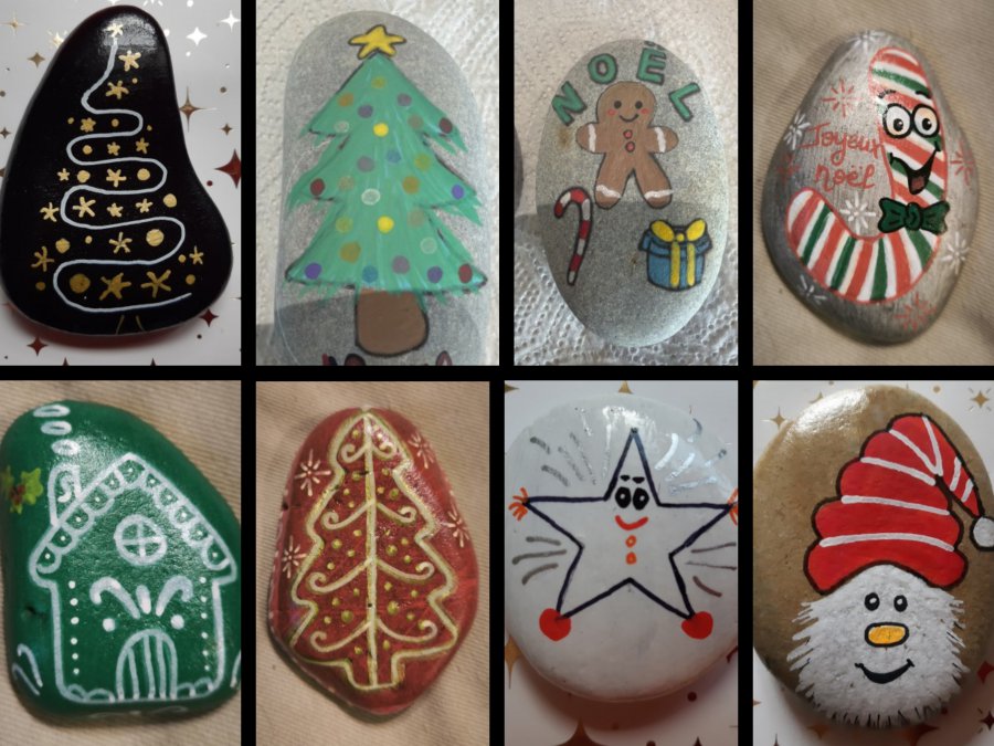 Easy Christmas rock painting ideas