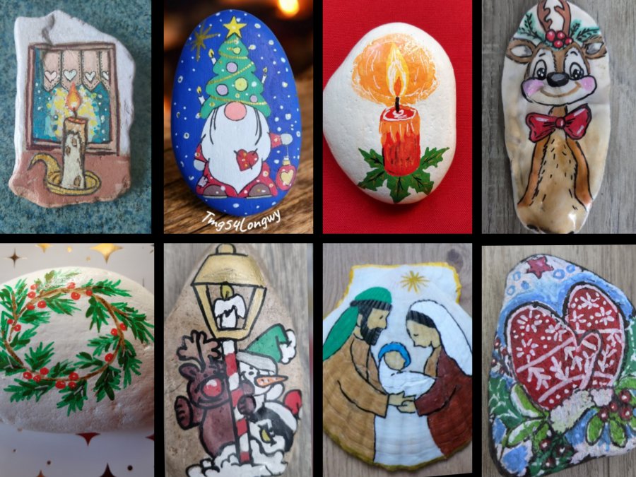 Christmas painted rocks